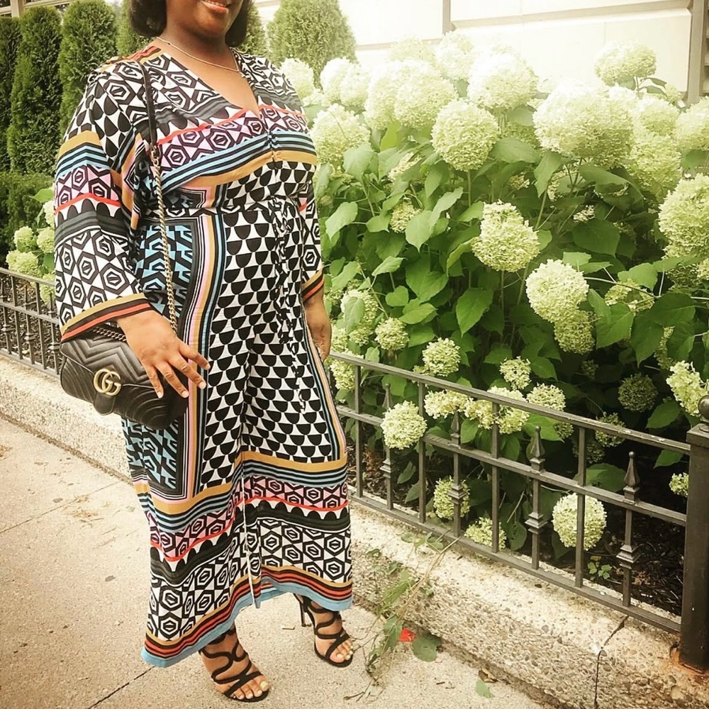 BCBGMaxAzria Geometric Patterned Maxi Dress